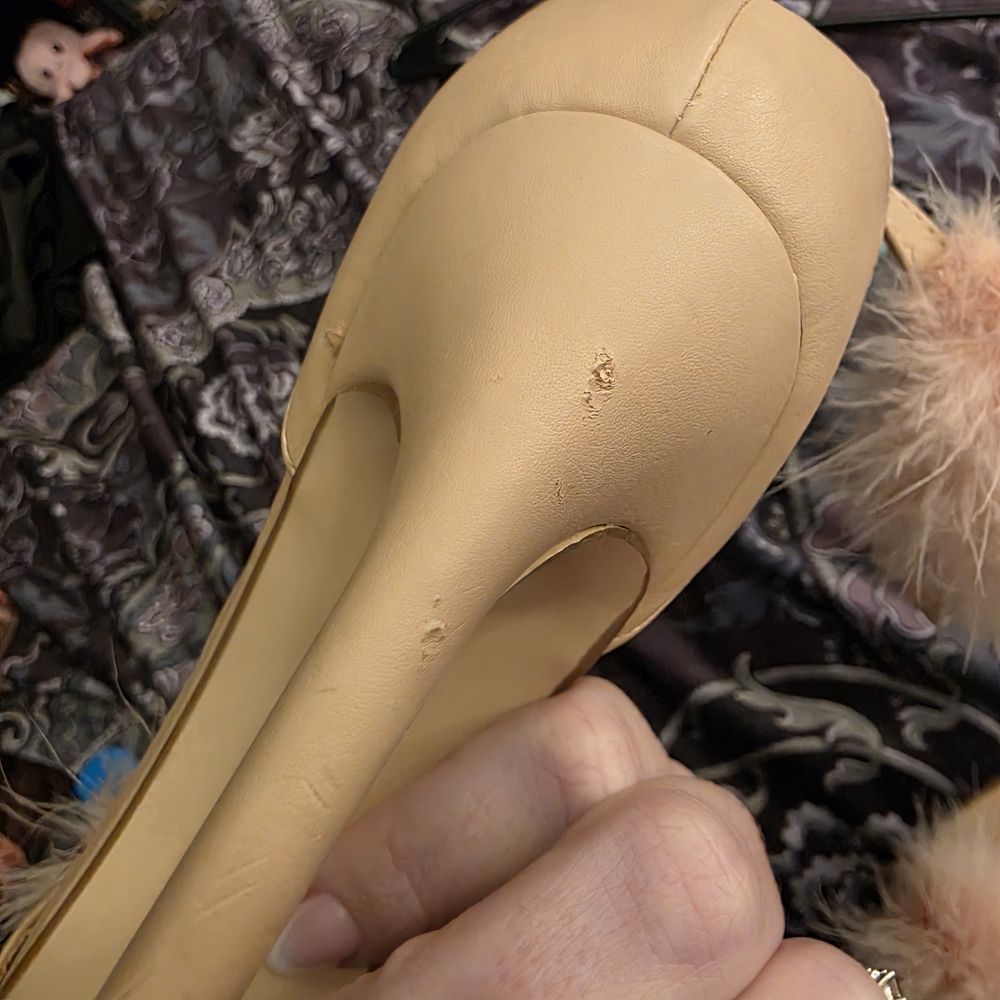 Pink Faux-Fur Ankle Strap High Heels - Picture 3 of 7
